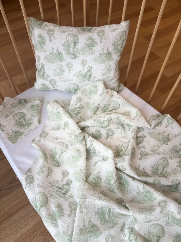 Müslin Battaniye Seti Yesil Renk 110